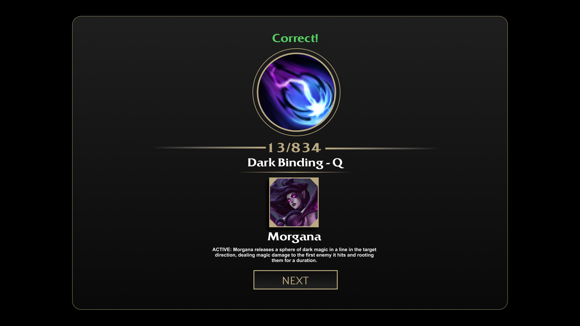 Mockup of League of Legends Ability Quiz