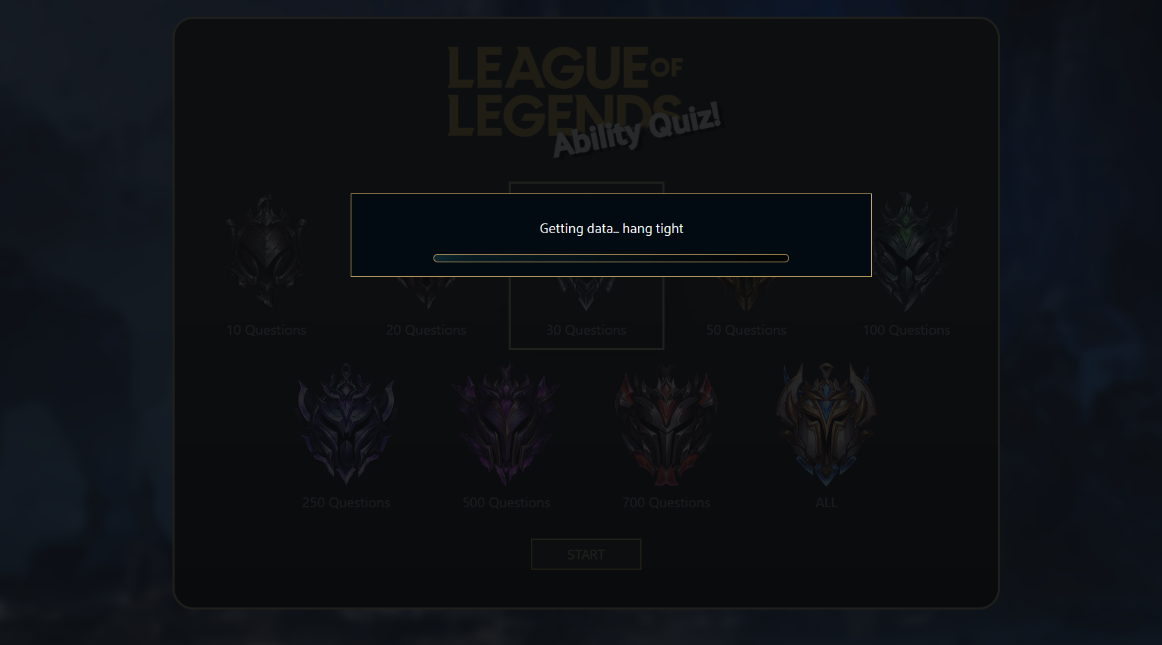 Loading screen of League of Legends Ability Quiz